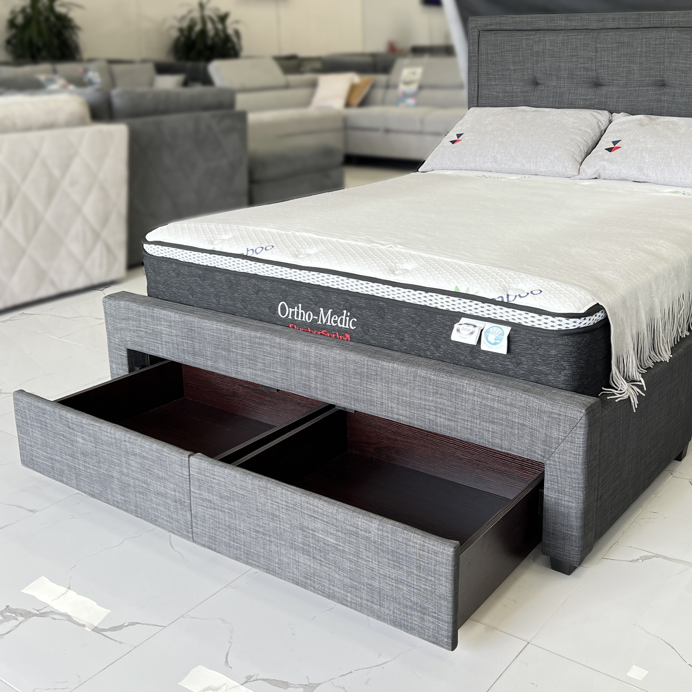 Chanelle Dark Grey King Bed Chanelle Dark Grey King Bed