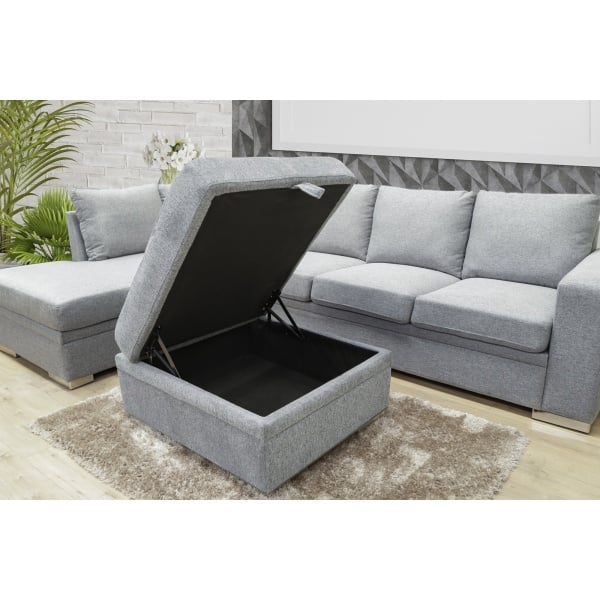Dakota Light Grey Belfast Ottoman