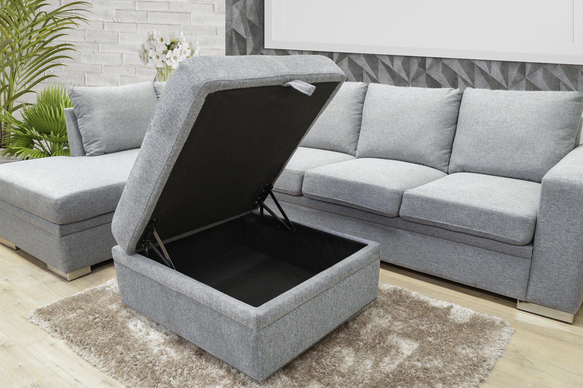 Dakota Light Grey Belfast Ottoman Dakota Light Grey Belfast Ottoman