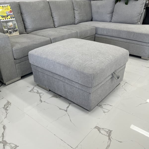 Dakota Light Grey Belfast Ottoman