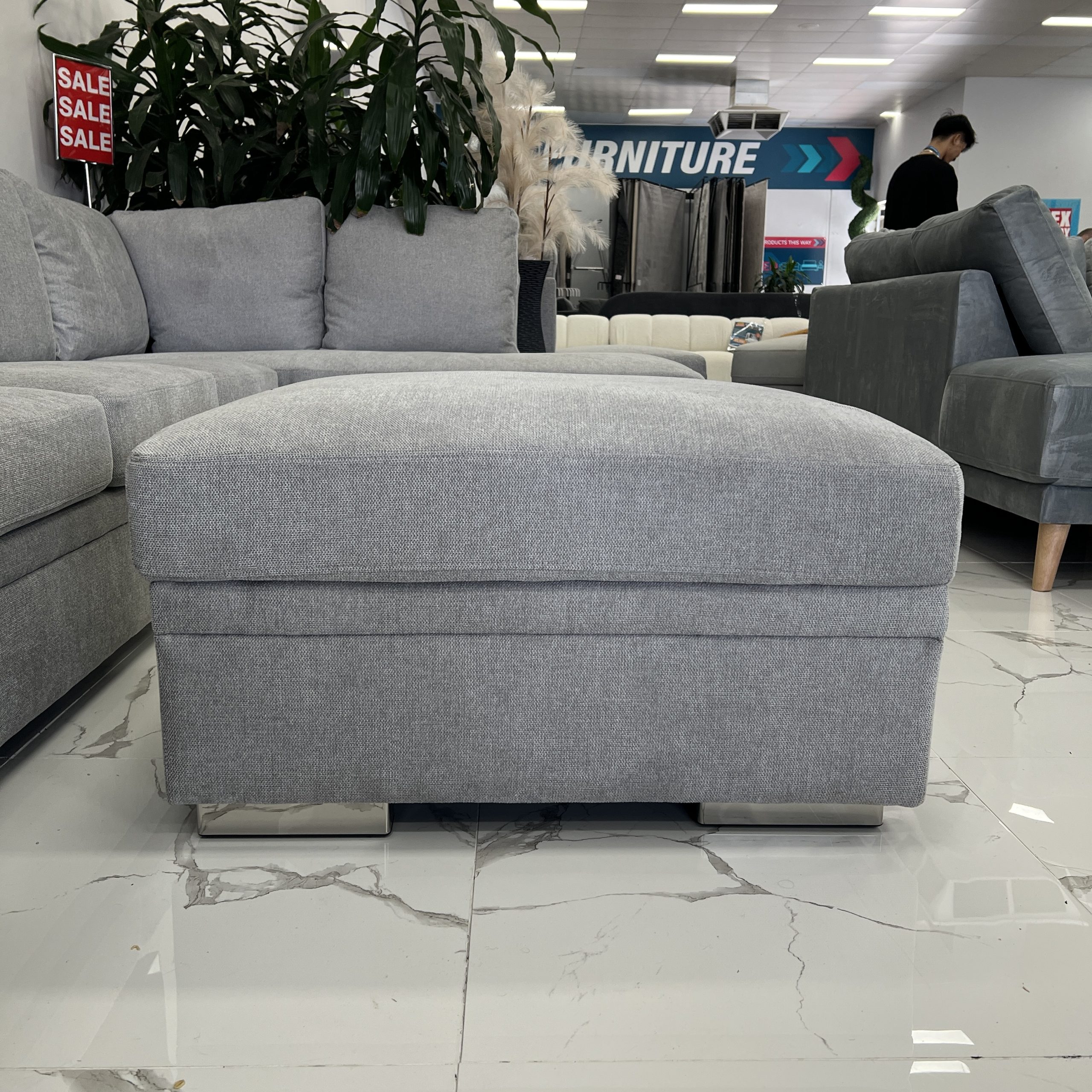 Dakota Light Grey Belfast Ottoman Dakota Light Grey Belfast Ottoman