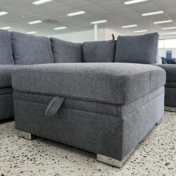 Dakota Dark Grey Belfast Ottoman