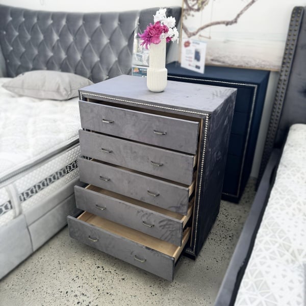 Georgia Grey Velvet - Tallboy