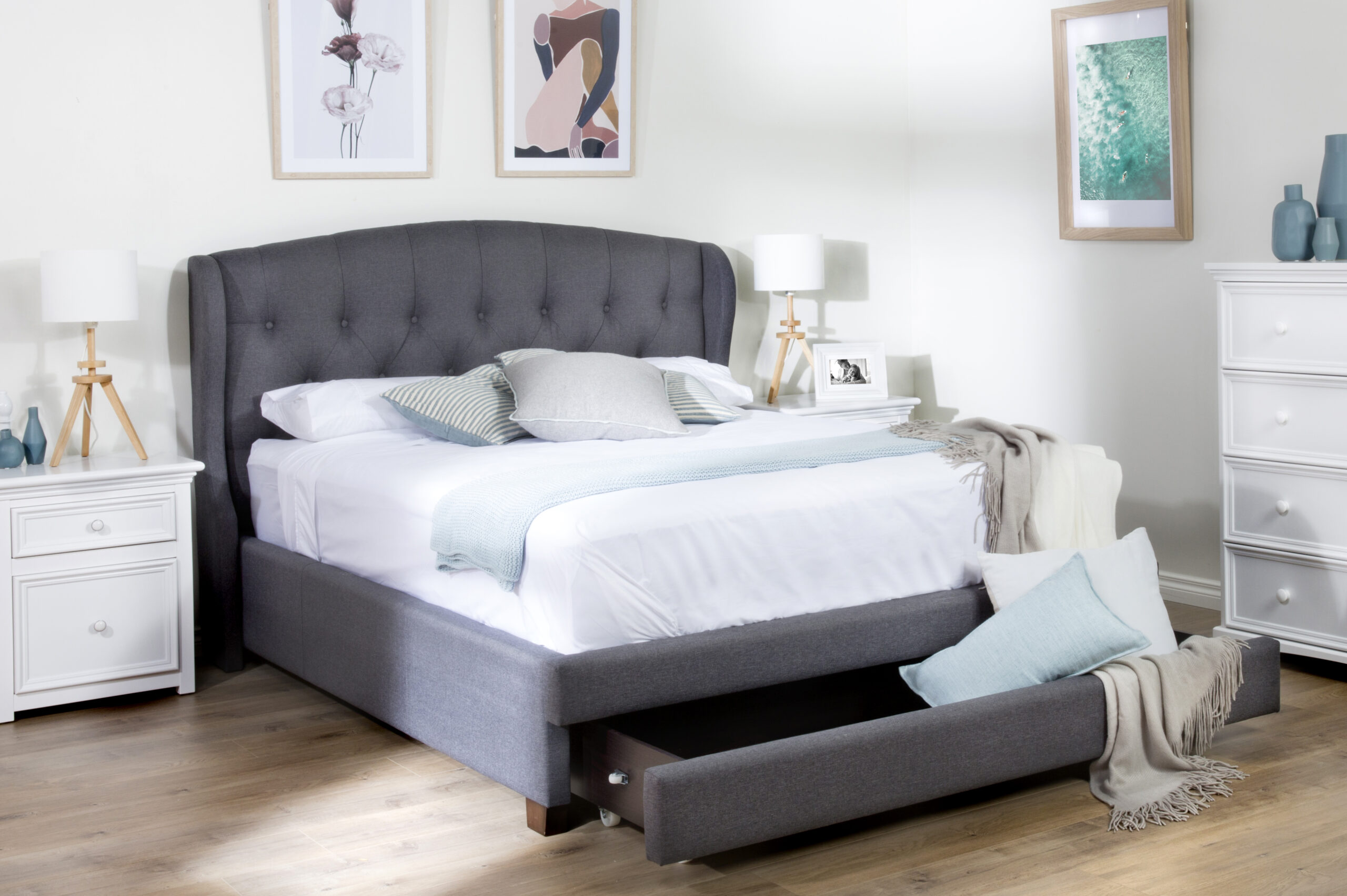 Harper Dark Grey King Bed Harper Dark Grey King Bed