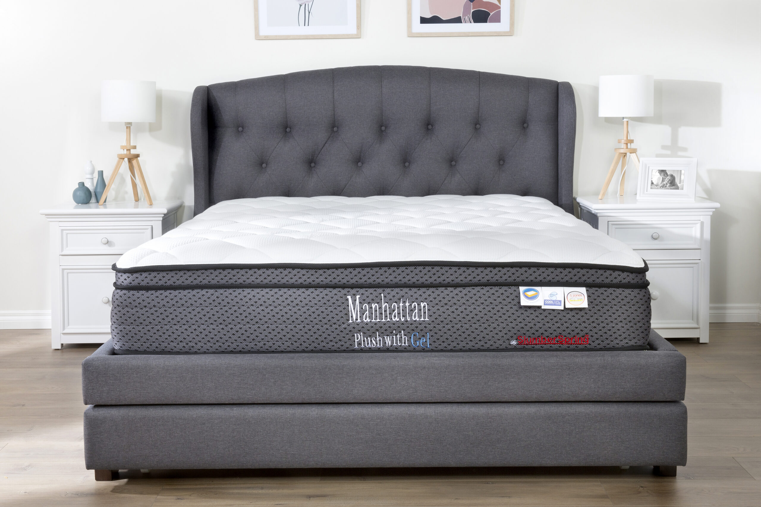 Harper Dark Grey King Bed Harper Dark Grey King Bed