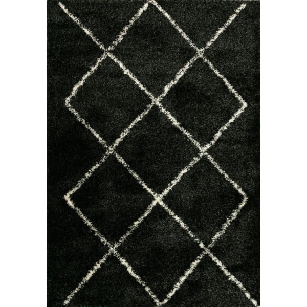 Tribal Anthracite White Rug