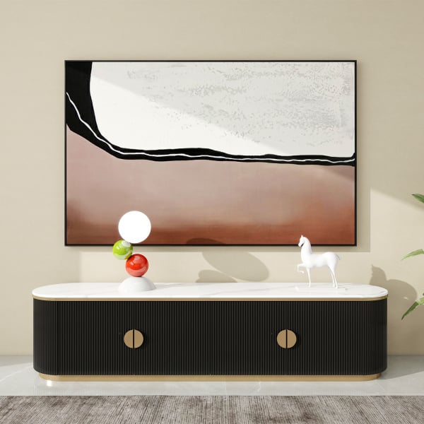 POLARIS Artificial White Marble Top Living Room Table Collection ONE STOP FURNITURE SHOP SALE 🎉🎈 - TV Unit