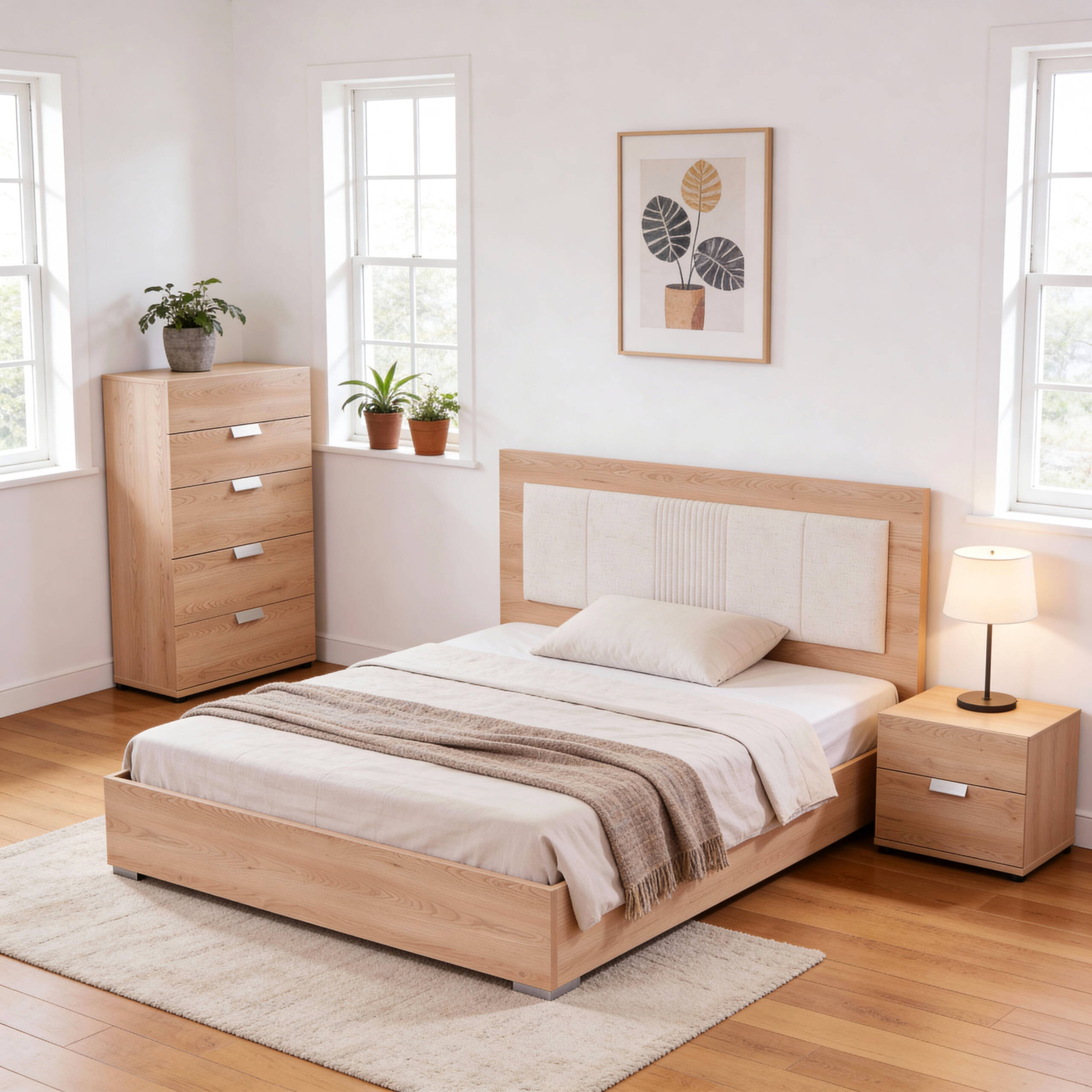 Giselle Bed, Bedside & Tallboy AI (4)